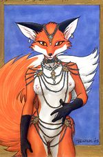 Fox-courtesan; 2005 drawing by Bridget E. Wilde of VCL. Click to enlarge