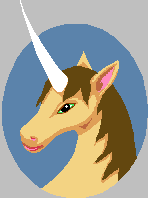 Oval portrait of me as a unicorn