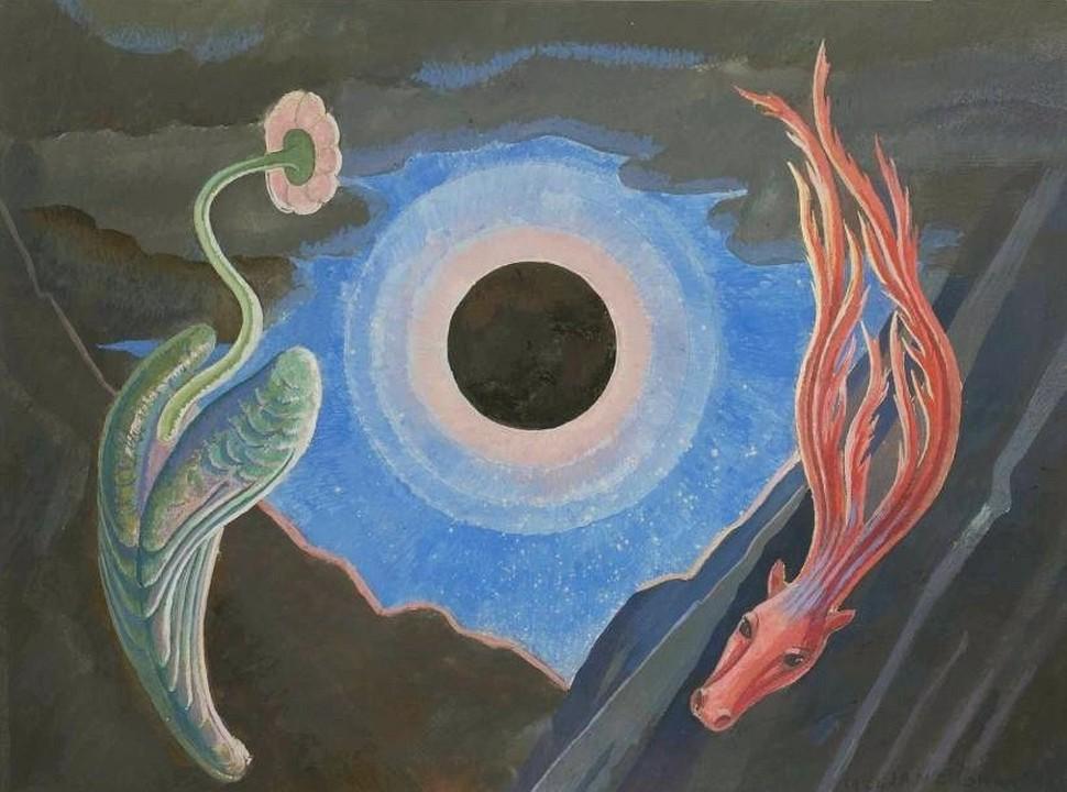 'Dream' (1974) a surreal painting by Jane Graverol