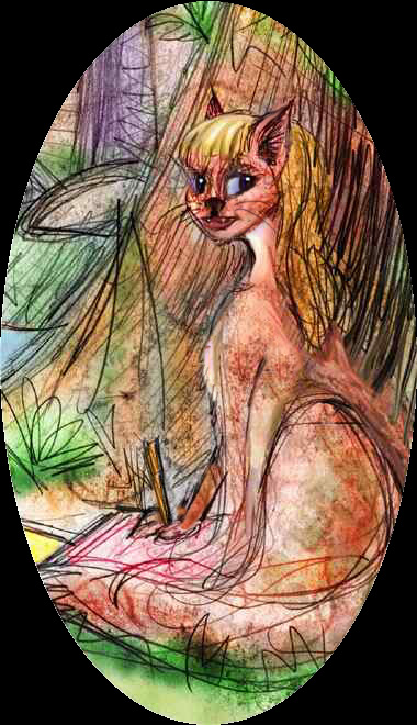 Hearn's Beast, a catlike monster, seems quite friendly. Dream sketch by Wayan.