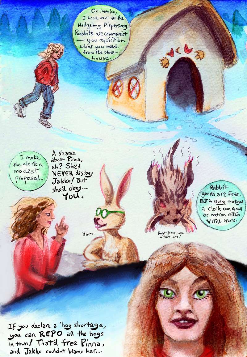 P.6 of 'Hedgehog Dispensary', a dream-comic painted by Wayan
