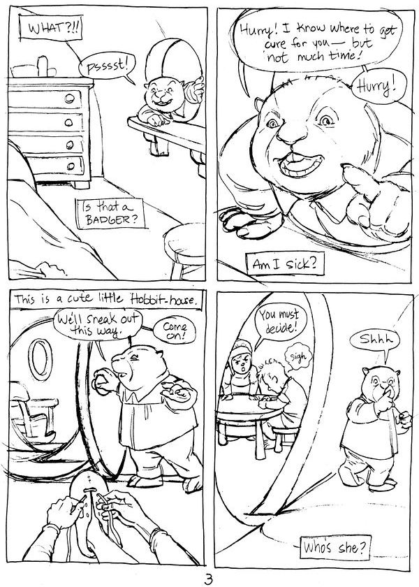 'I Dream of Me' by Linda Medley; comics rough, page 3
