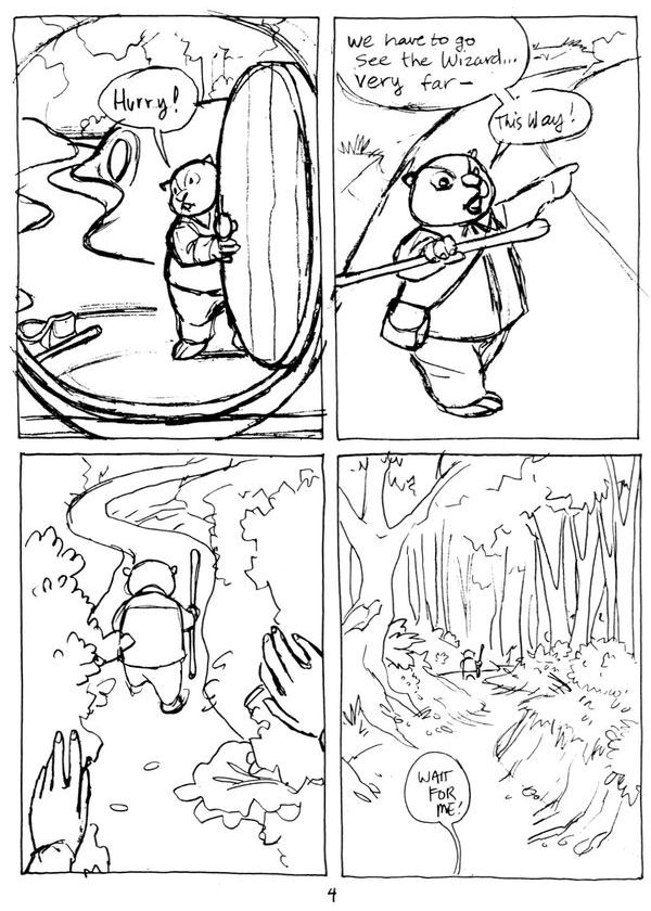 'I Dream of Me' by Linda Medley; comics rough, page 4