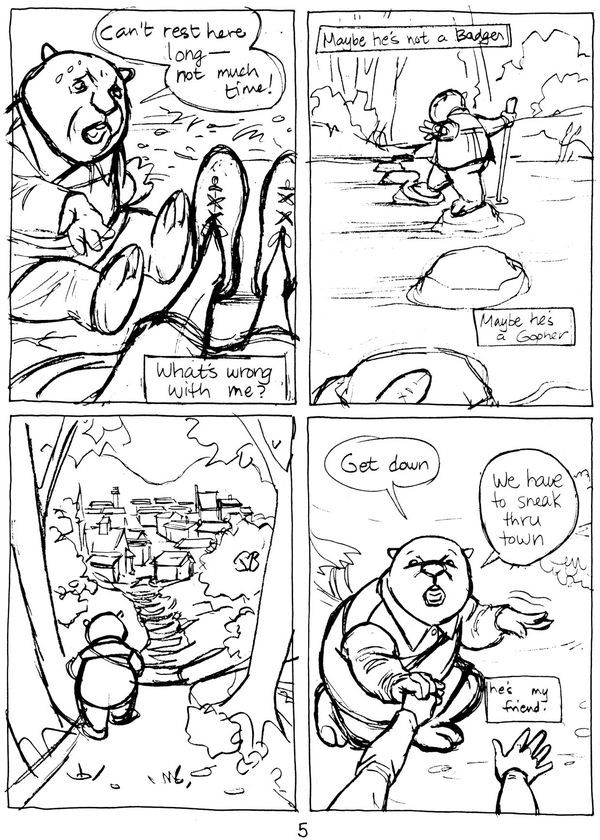 'I Dream of Me' by Linda Medley; comics rough, page 5