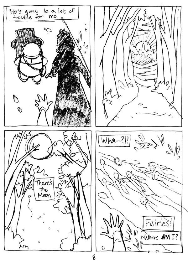 'I Dream of Me' by Linda Medley; comics rough, page 8