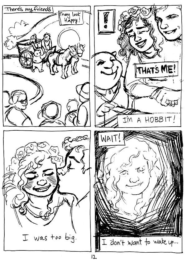 'I Dream of Me' by Linda Medley; comics rough, page 12