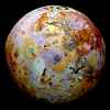 A relief model of Io, Jupiter's volcanic moon