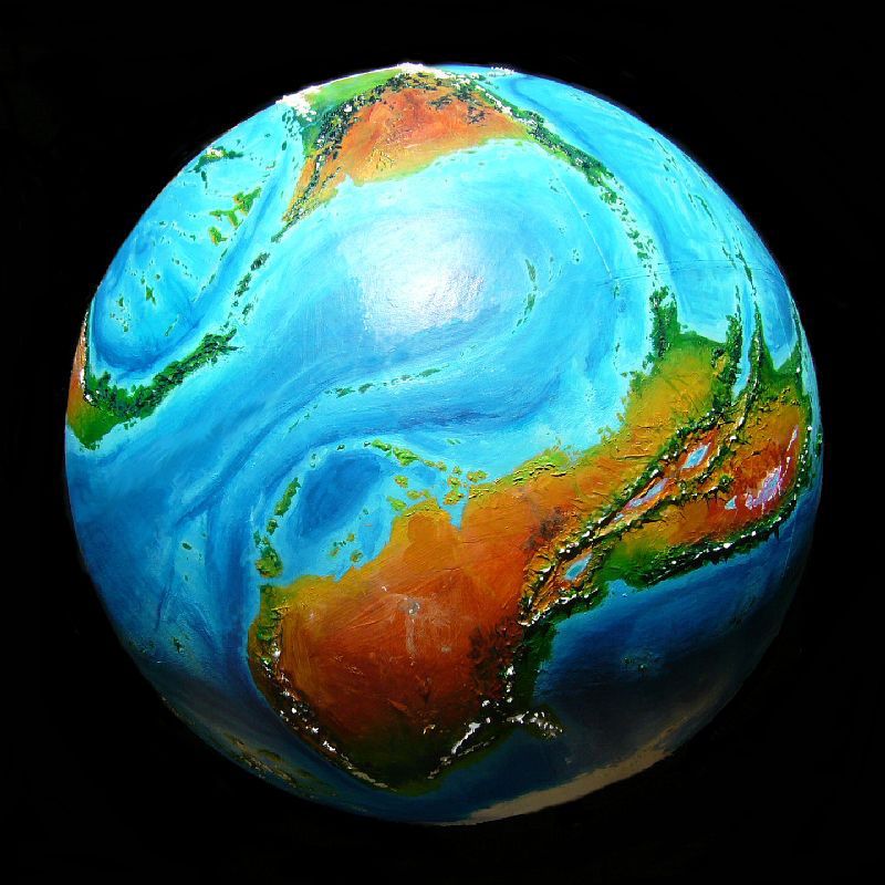 High orbital shot of Kakalea, a model of an Earthlike world full of Australias. Click to enlarge.