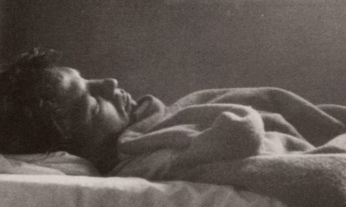 Jack Kerouac sleeping, 1958, photo by Robert Frank