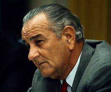 Lyndon Baines Johnson looking tired.