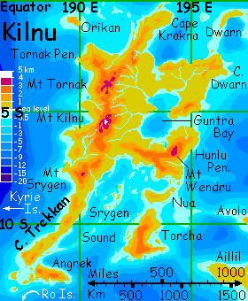 Map of Kilnu, in the Diomedes region on Lyr, a world-building experiment.