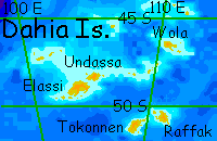 Map of the lonely Dahia Islands on Lyr, a world-building experiment