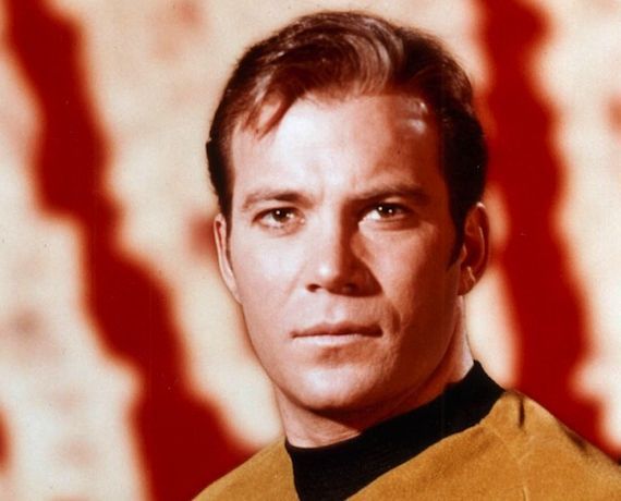 William Shatner as Captain Kirk of Star Trek.