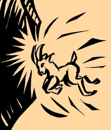 A ram butts a dam; illustration to the song 'High Hopes'. Sketch by Wayan. Click to enlarge.