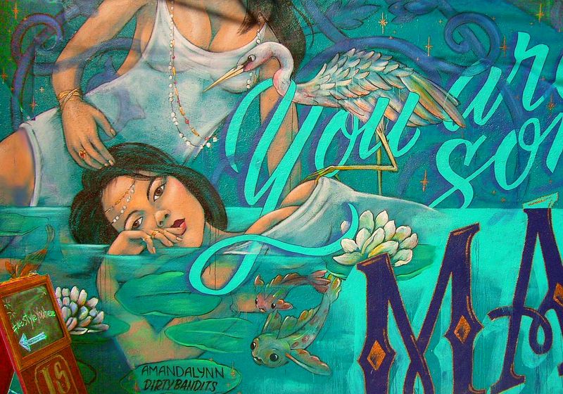 'You Are Something Magical', mural by Amanda Lynn, on 19th St. at Guerrero, in San Francisco. Click to enlarge.