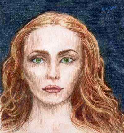 Portrait of the elf-woman who guards Meltdown Valley. Click to enlarge.