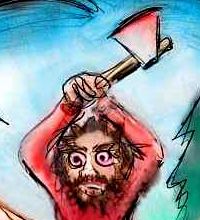 A mad ax murderer: sketch of a dream by Chris Wayan.