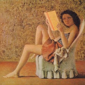 'Katia Reading', a painting by Balthus. Click to enlarge.