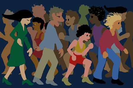 Dense crowd. Dream sketch by Wayan.