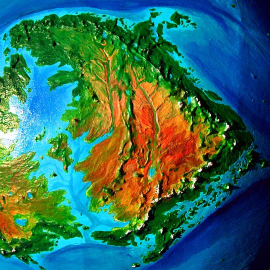 Orbital photo of Continent 5 on Pegasia, an Earthlike moon.