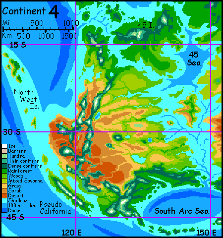 Map of Continent 4 on Pegasia, an Earthlike moon.