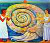 Thumbnail of a dream-painting by Jenny Badger Sultan, of a huge spiral nautilus.