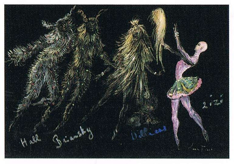Costume design for 'Leonor's Dream', 1949 sketch by Leonor Fini.