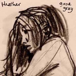 Sad, subdued girl's head in profile; dream sketch by Chris Wayan.
