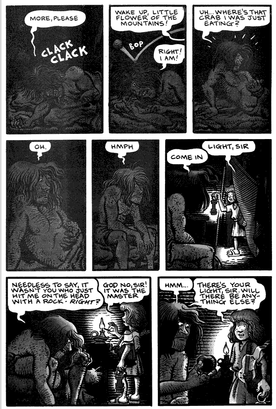 Recurring dream of being an ancient sculptor, by Jim Woodring.