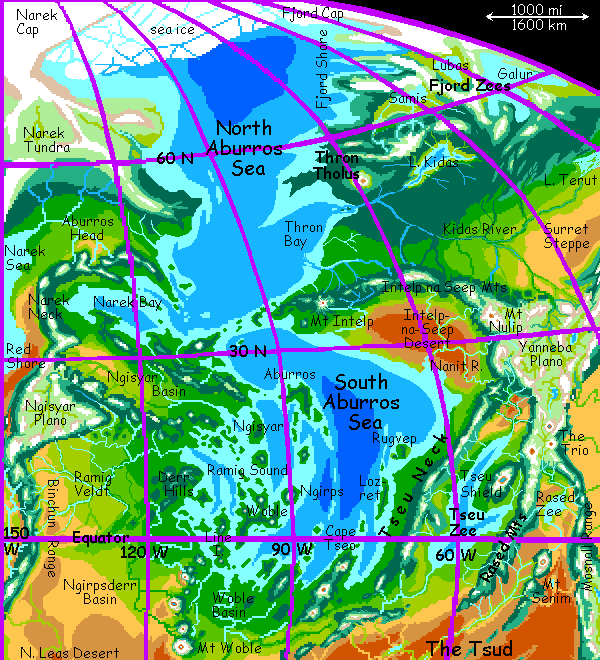 Map of the Aburros Sea region on Serrana.