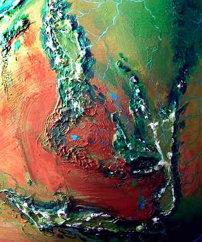 High orbital photo of Tsud Desert on Serrana, a world-building experiment