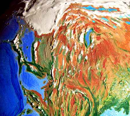 Orbital view of Shiveria, a climatologically alternate Earth: Siberian Desert.