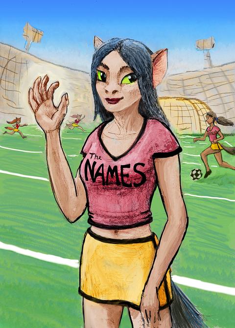 Silky, a soccer player with horse ancestry. Dream sketch by Wayan. Click to enlarge.