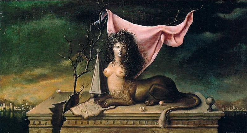 'Small Guardian Sphinx', 1943-44 painting by Leonor Fini.