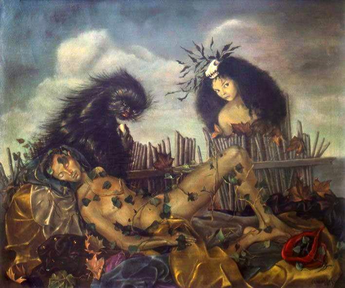 'Stryges Amaouri', 1947 painting by Leonor Fini.