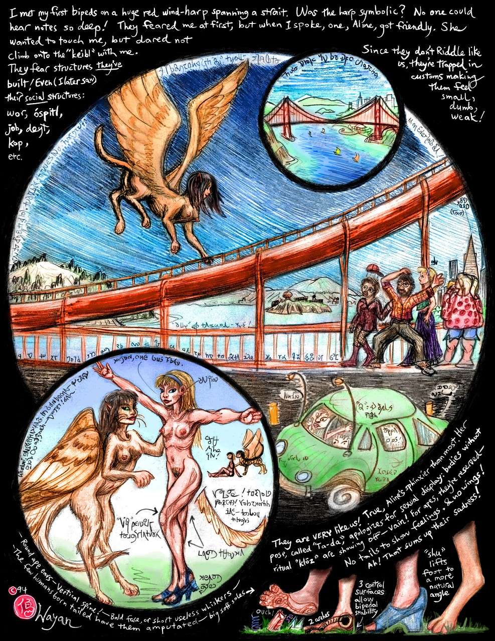A Sphinx's Sketchbook, a dream comic; page 4. Click to enlarge.