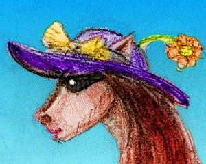 Head of a stallion in drag. Dream sketch by Wayan.