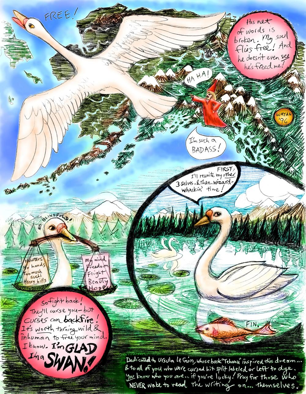 Swan, p.3; a dream-comic by Wayan.
