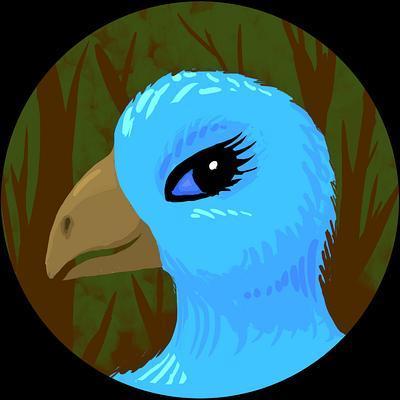 Sylvia, a blue songbird in a wood