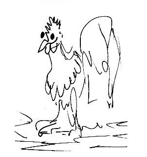 Ink sketch of a chicken.
