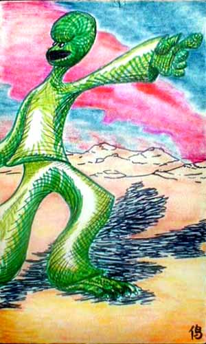 Tarot card: the Driven Leader, or, the Charismatic Lizard.