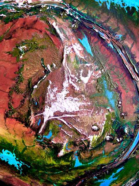 Orbital photo of Thoris Upland and the surrounding rift zones, on Tharn, a dry rather Martian world-model.