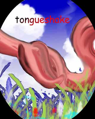 Wingbok, intelligent winged antelope,  greet by shaking tongues--forked and half a meter long, these function as hands.
