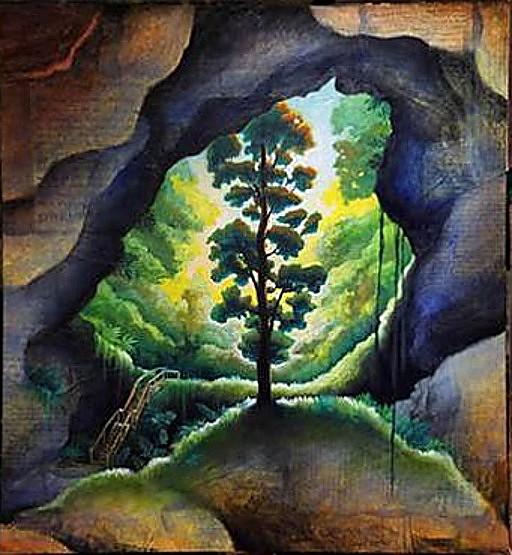 Tiger's Eye Cave, dream painting by Brian MacGregor.