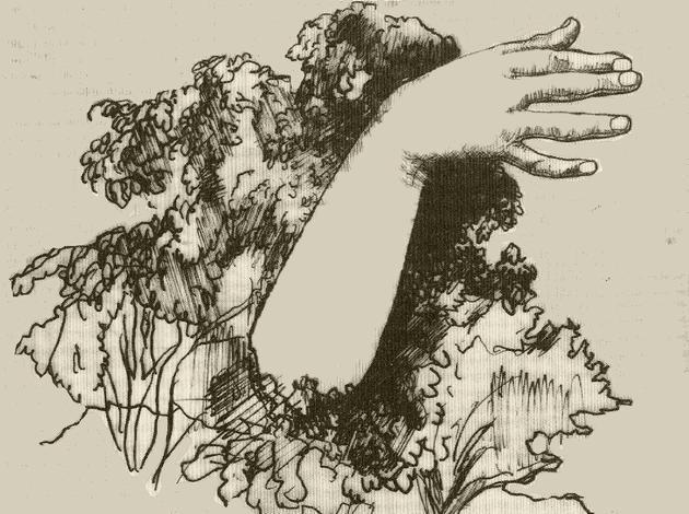 'Tiny Alabaster Hand', 1940, dream sketch by Jindrich Styrsky.