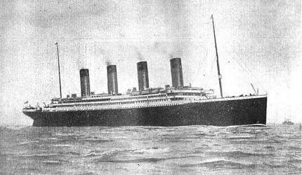 Titanic in the Solent, maiden voyage, 1912.