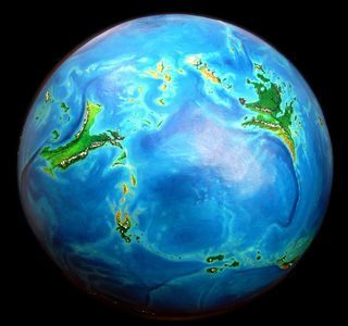 Lyr, a huge sea-world; globe by Wayan. Click for details.