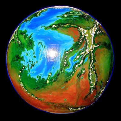 The dry but habitable anarchist moon Anarres in 'The Dispossessed.' Model by Wayan. Click to enlarge.