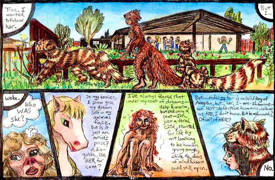 The shaggy girl's teachers drag her off before we could meet. I was left to wonder... what's under MY coat?
