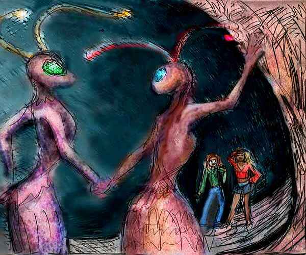 In the dream-caves, we meet two ant dancers, Cheimi and Rindei.